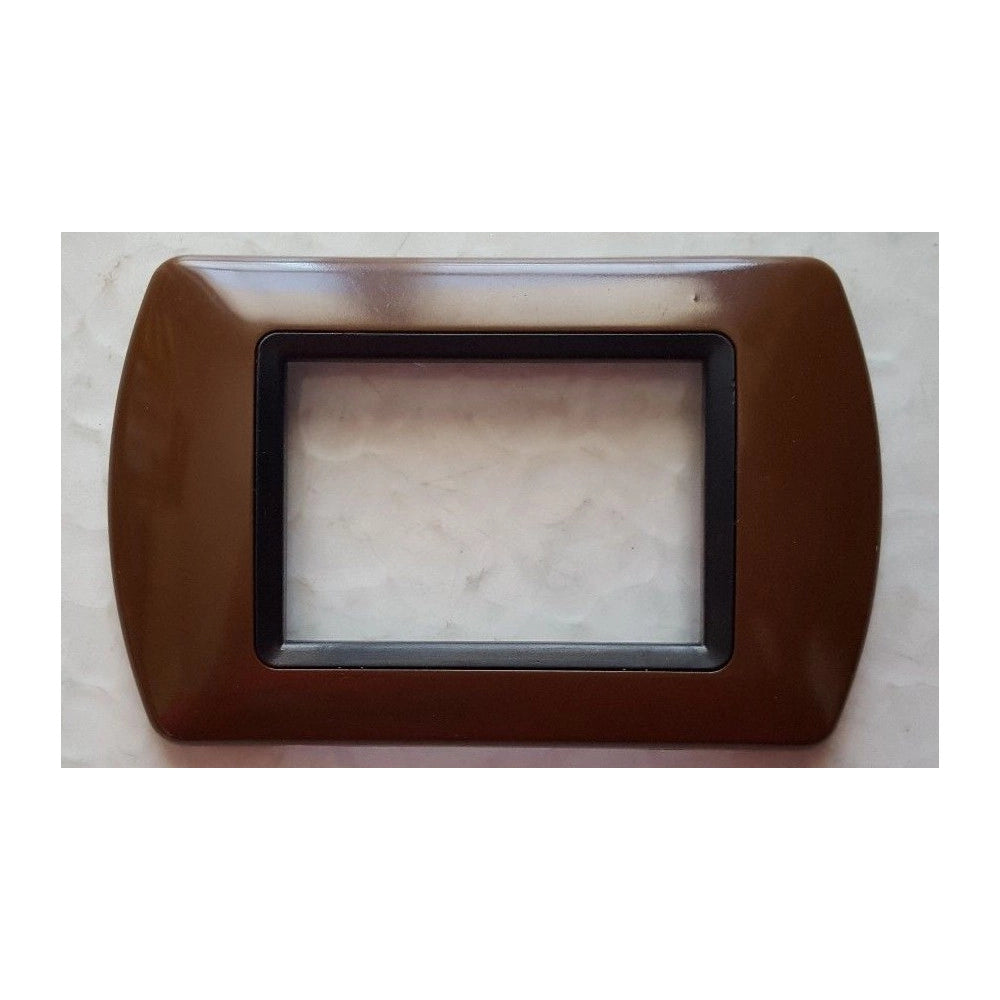 Trade Shop - Placchette Placche In Abs Compatibili Per Serie Living International Placca - Marrone Chiaro -4 Fori     -