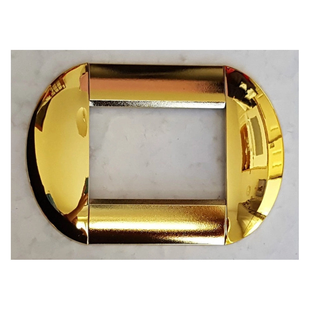 Trade Shop - Placca Placche Placchette Compatibili Living International Light Bombate Bticino - Oro Lucido -7 Fori     -