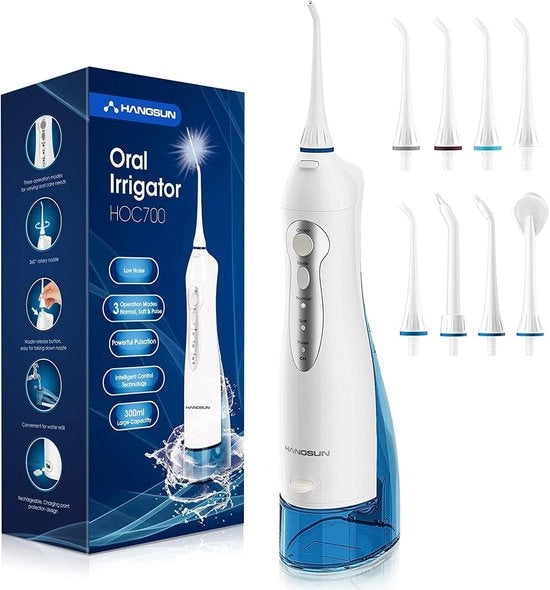 Waterflosser Senza Fili - Irrigatore Orale Portatile con 3 Modi, IPX7 Impermeabile e Ricaricabile via USB