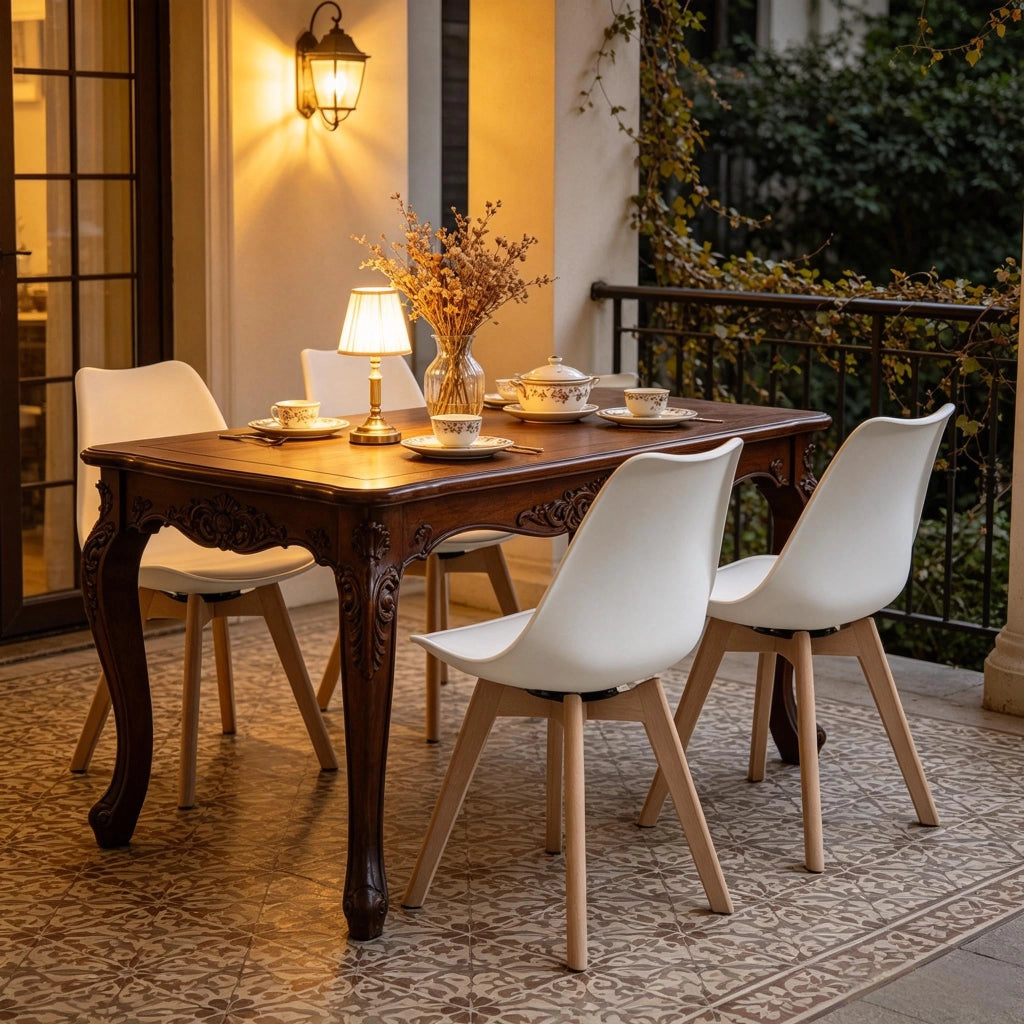 SEDIA Girevole 360° in Similpelle Bianca Set da 4 pezzi