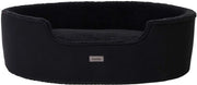 Letto per cani con cuscino rovesciabile e copertura lavabile, cesta per cani e gatti fissa con piedini antiscivolo, 83 x 63 cm, letto per cani e gatti con imbottitura in velluto, nero
