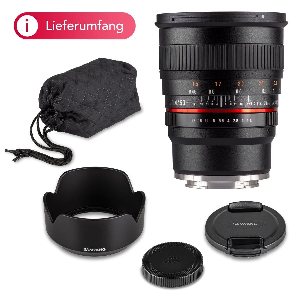 Obiettivo MF 50mm F1,4 compatibile con Sony E, accessori macchina fotografica