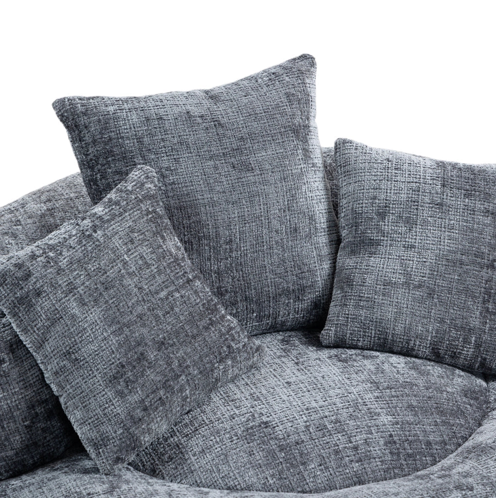 Poltrona lounge in ciniglia grigia 108x108 cm
