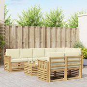 Set di divani da esterno 8 pcs Bianco e Crema 59 x 59 x 37 cm 3392065