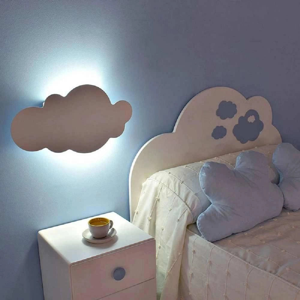 Trade Shop - Applique A Led Forma Nuvola Lampada Da Parete 9 W 3 Colorazione Di Luce Aq28-b3c -
