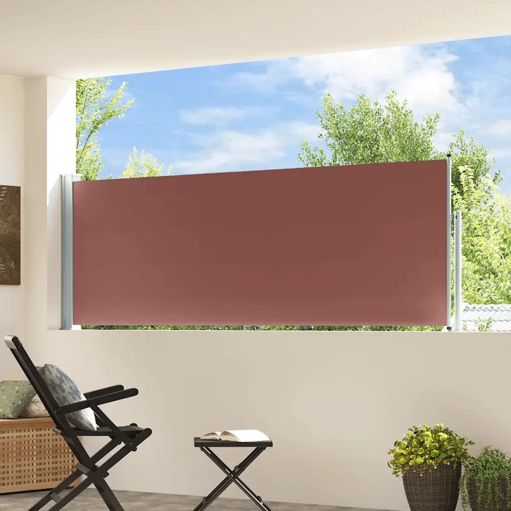 Tenda Laterale Retrattile per Patio 100x314 cm Marrone 48375