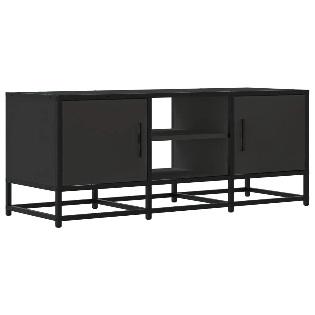 Mobile TV multimediale scaffale TV credenza mobile TV sala da pranzo soggiorno camera da letto 100 x 35 x 41 cm legno ingegnerizzato e metallo nero 02_0025497