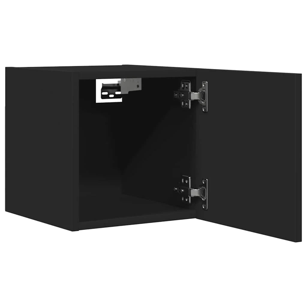 Mobile TV multimediale da parete mensola TV credenza mobile TV adatto per sala da pranzo soggiorno camera da letto 2 pezzi 30,5 x 30 x 30 cm nero 02_0028905