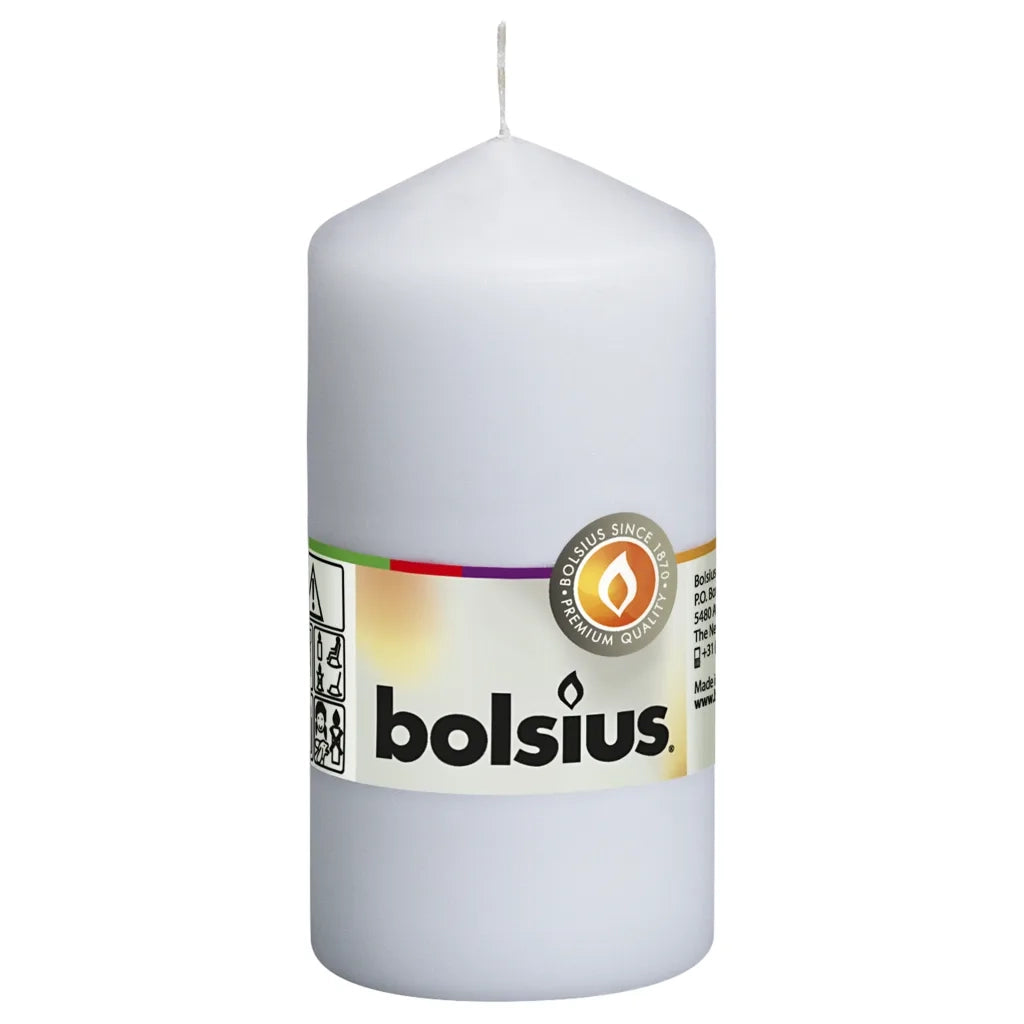 Bolsius Candele Moccoli 10 pz 120x58 mm Bianche 428075