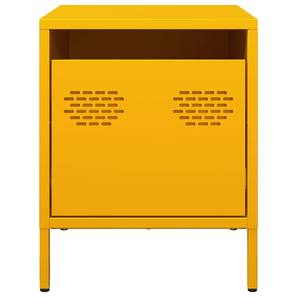 vidaXL Comodino Giallo Senape 35x39x43,5 cm in Acciaio