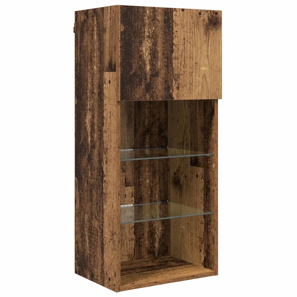 Mobile da Muro per TV con LED 5 pz-Set di 5 Credenza per TV Legno vecchio