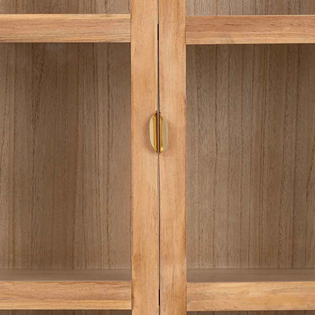 Vetrina in legno e rattan marrone 72x40.5x160h cm
