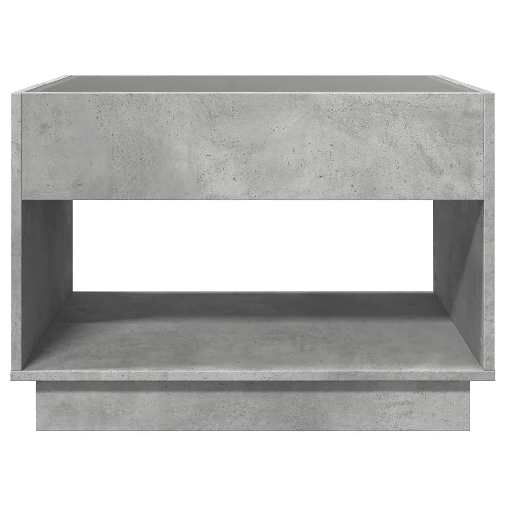 Tavolino da Salotto con LED Infinity Grigio Cemento 90x50x50 cm 847668
