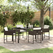 Set da Pranzo per Giardino con cuscino 5 pcs Marrone polyrattan 3380018