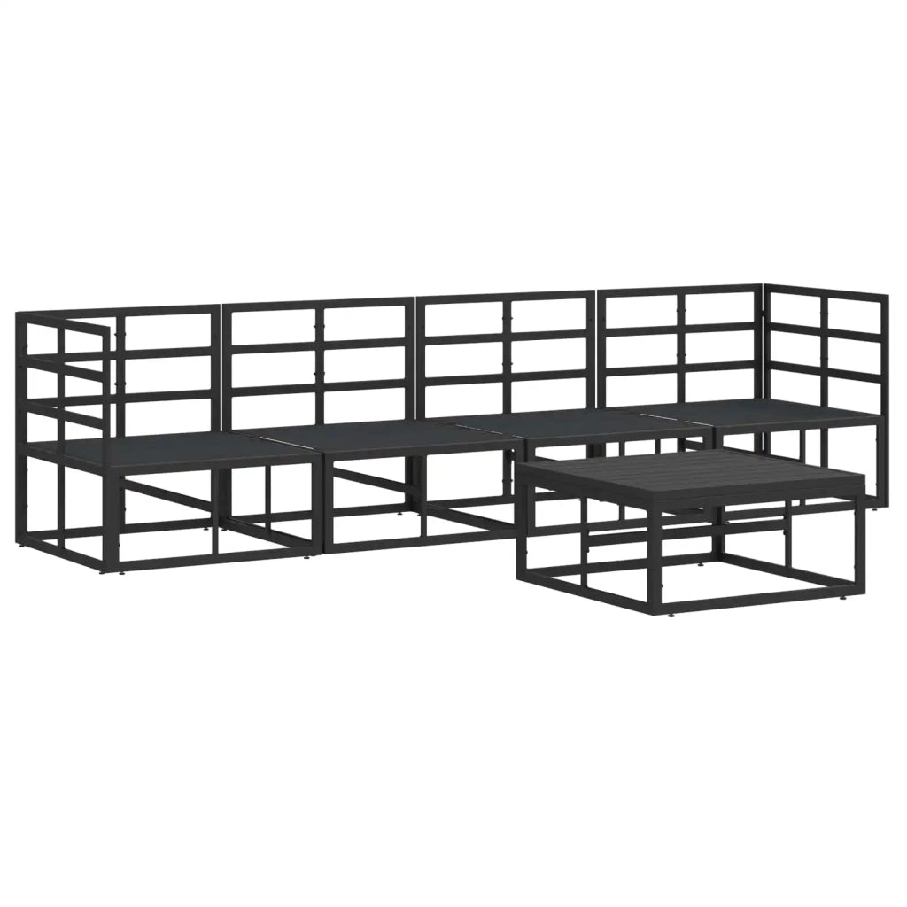 Set Divano da Giardino 5 pcs Nero Metallo 3378843