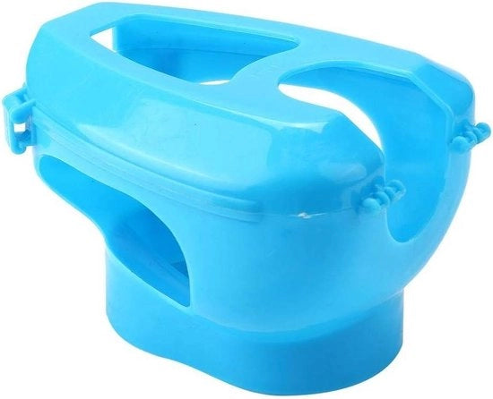 Supporto per iniezioni per colombi in plastica - Colombo fermo - Box per il cibo fissa - Facile alimentazione per colombi - Blu.