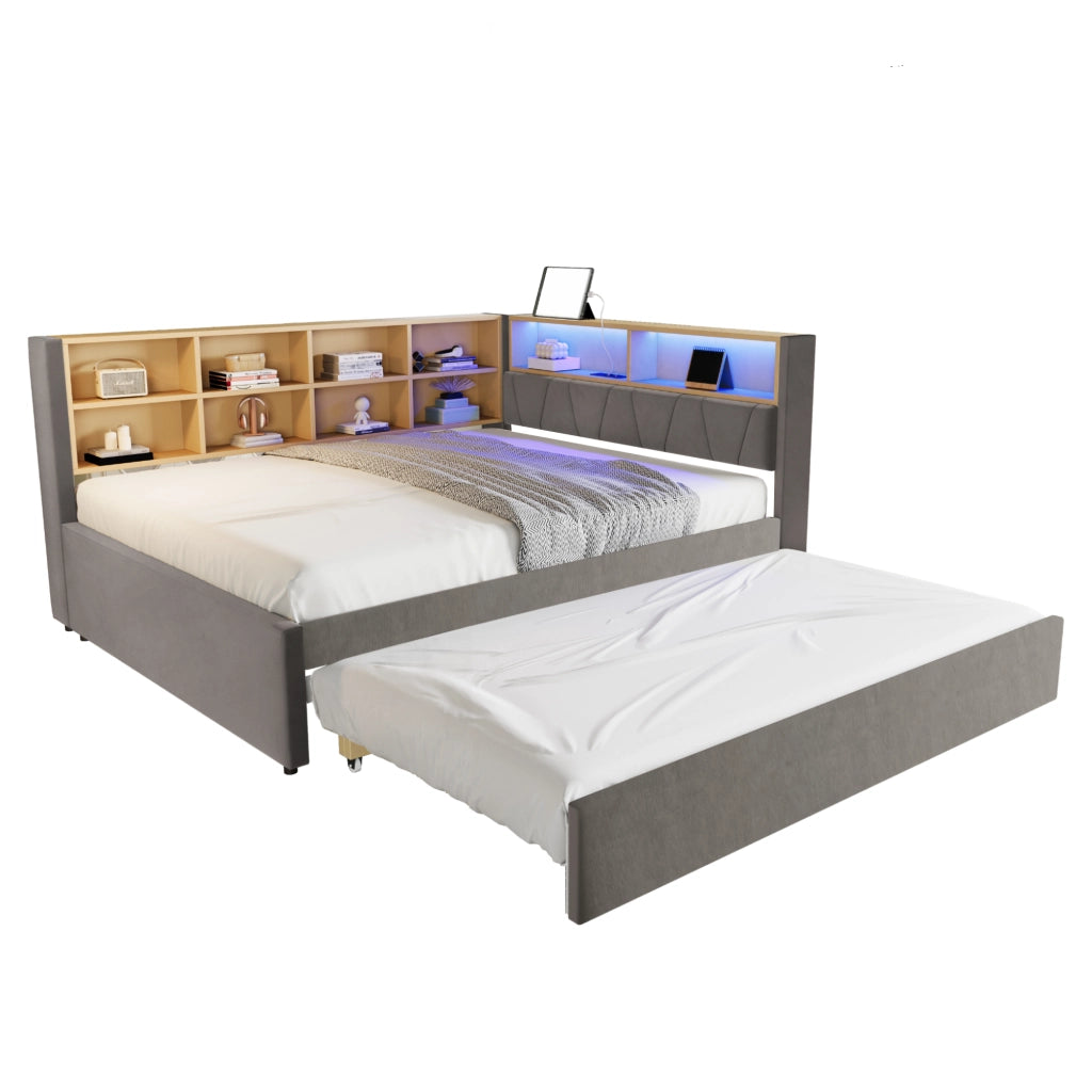 Divano letto con funzione letto estraibile flanella 140x200 cm