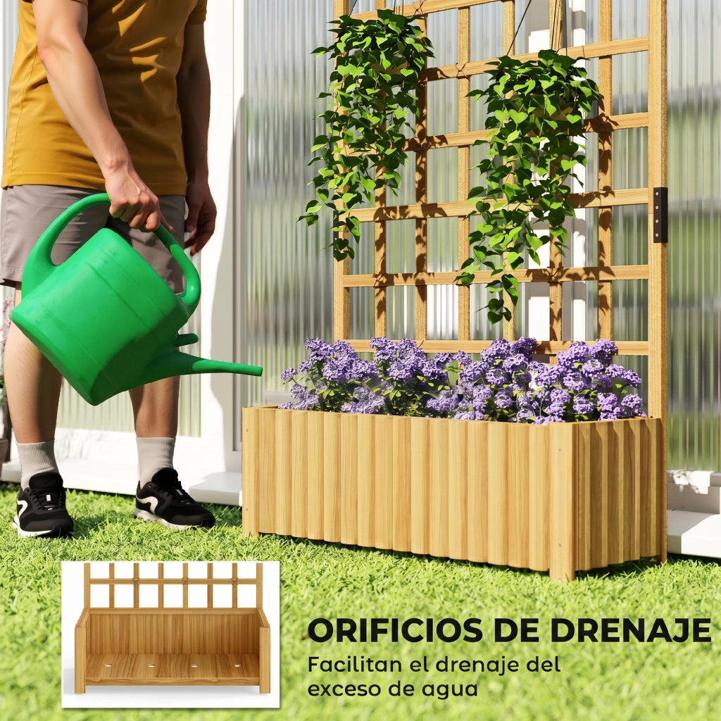 Graticcio per Giardino con Vasi ¨C zephmum ¨C 90x30x180 cm Legno Naturale