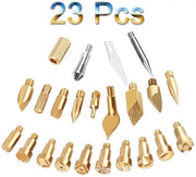 Set di 23 puntoni per pyrografia, accessori per pyrografia, mattonelle per saldatura, set di utensili per pyrografia e graveatura