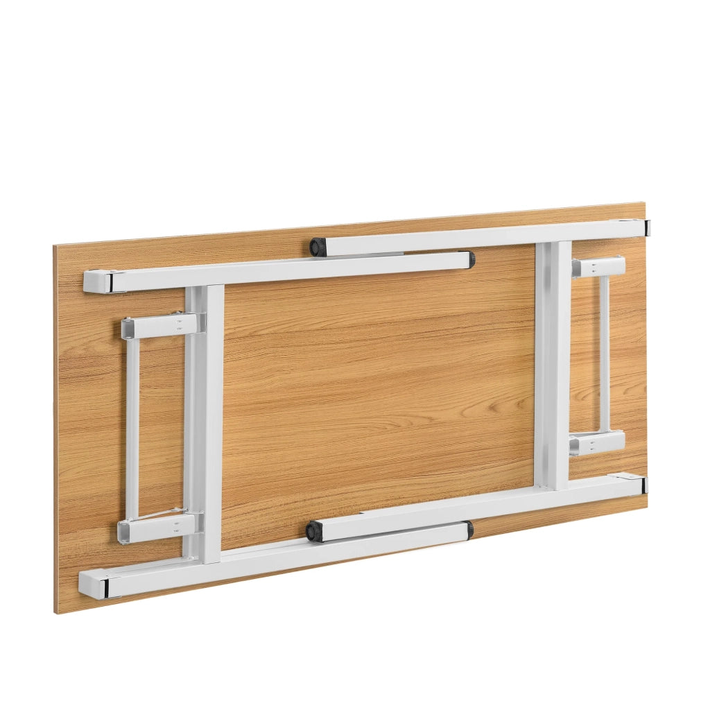 Tavolo da pranzo pieghevole da cucina altezza regolabile per 4 persone 120 cm faggio e bianco 03_0004363