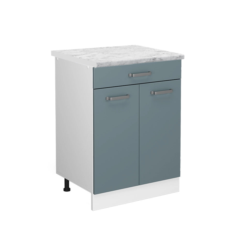Vicco Mobiletto base per cucina Grigio-blu 60 cm PL Marmo