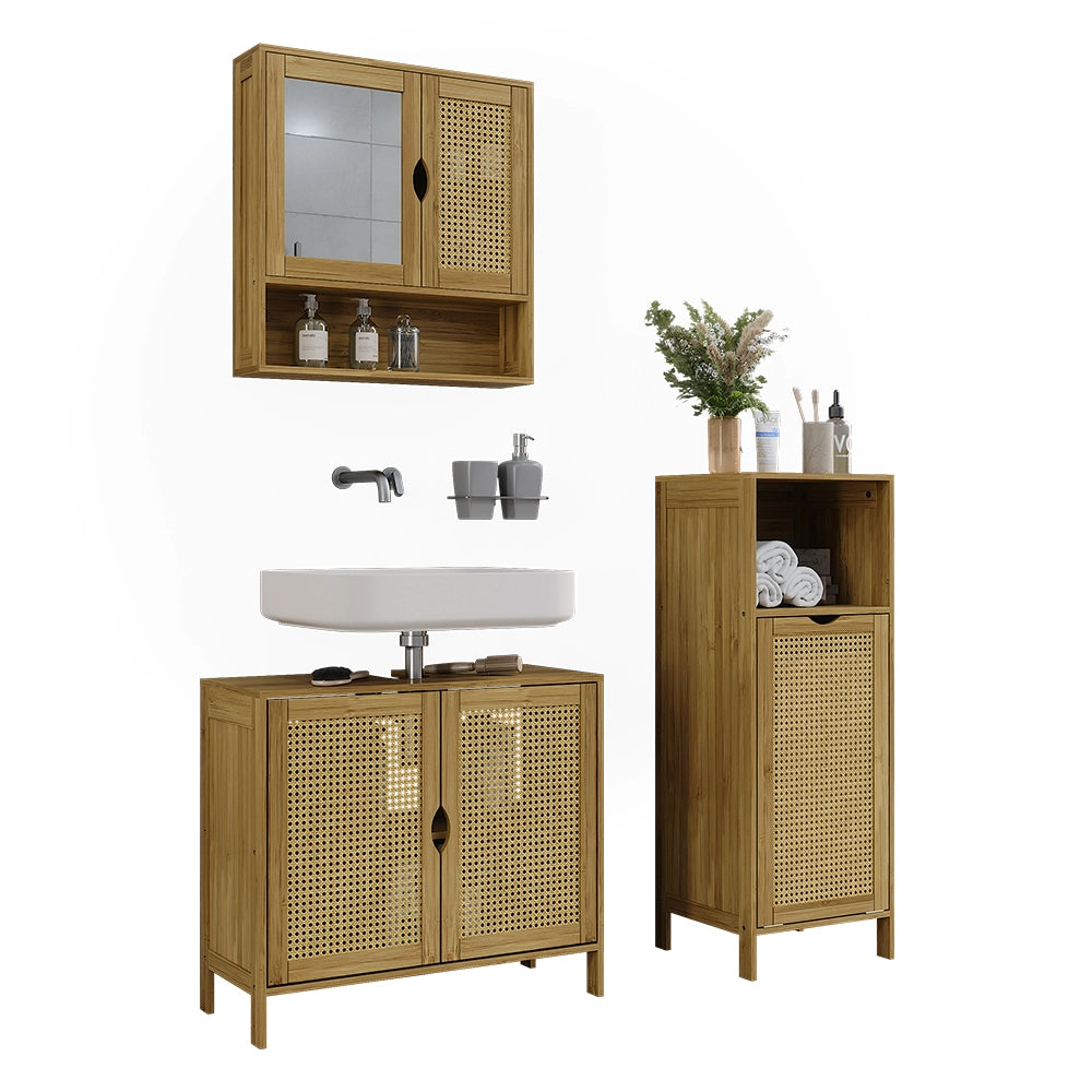 Vicco Set di mobili da bagno Bambù 3 parti