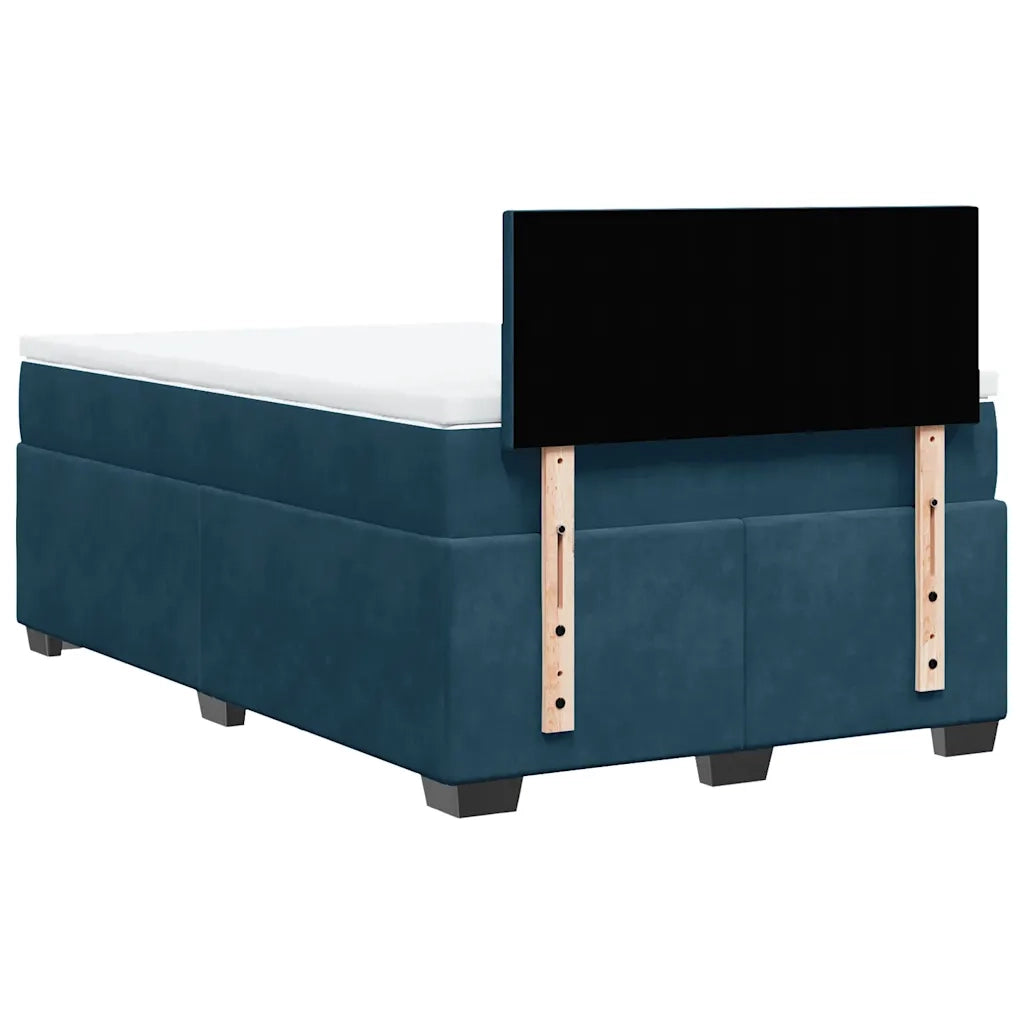 Giroletto a Molle con Materasso Blu Scuro 120x200 cm in Velluto