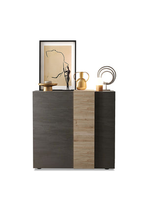 Madia Design Moderno 2 Ante Venus 121x44x114 cm Titanio E Rovere Cadiz