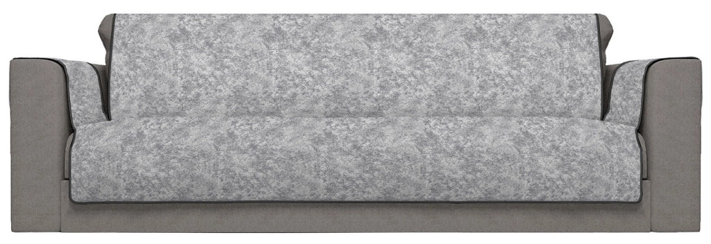 Copridivano con Copri Braccioli Seduta 60 cm in Poliestere e Cotone Grigio Scuro