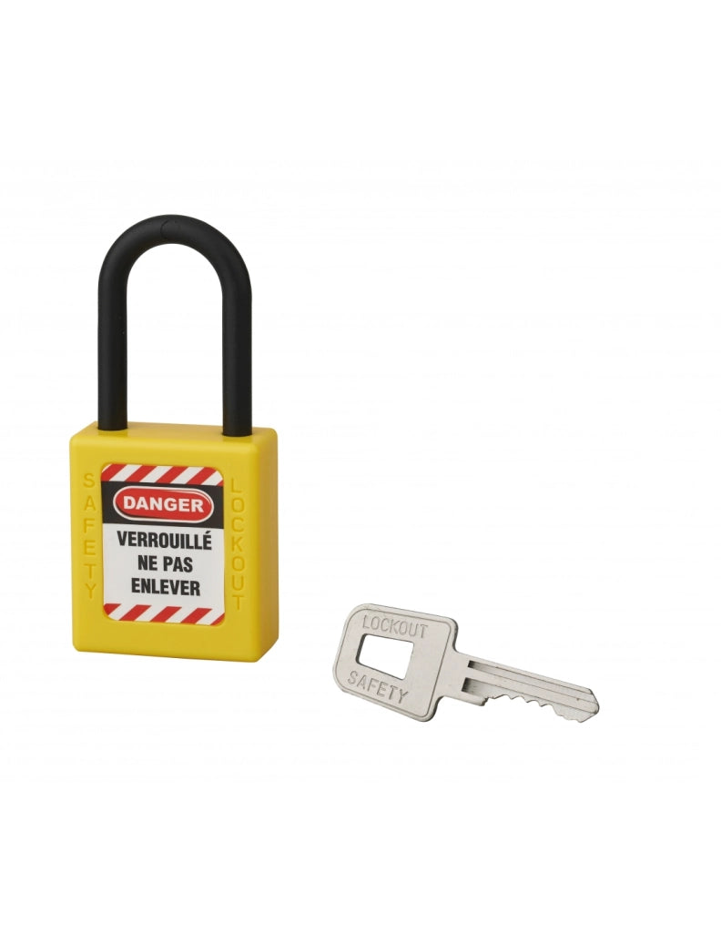 Lucchetto 40 mm in nylon con arco  6 X 38 mm GIALLO - THIRARD