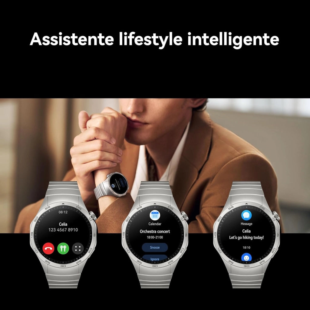 HUAWEI WATCH GT 4 41mm Smartwatch, Batteria fino a 7 giorni, Android e iOS, Analisi calorie, Monitoraggio della salute 24h, SpO2, GPS, 100+ sport, Versione italiana, Silver