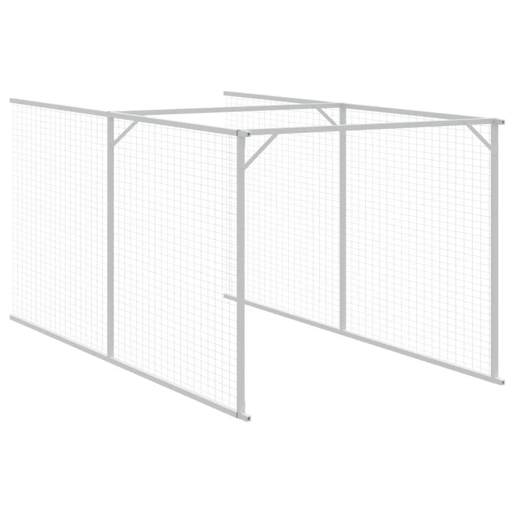 Casetta Cani Tetto Grigio Chiaro 117x609x123 cm Acciaio Zincato 3189065
