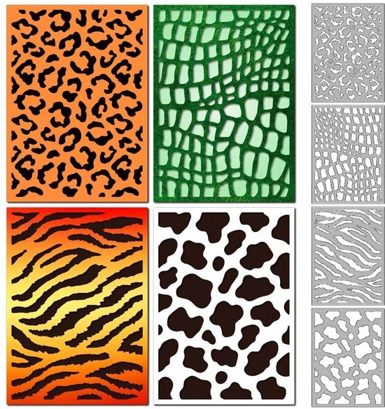 Matriassi a Testo - Disegni a Tessuto - Stampa a Stampa - Scrapbooking - Decorazioni - Acciaio di Carbonio - 4 Pezzi 142x102 mm - Stampa a Stampa