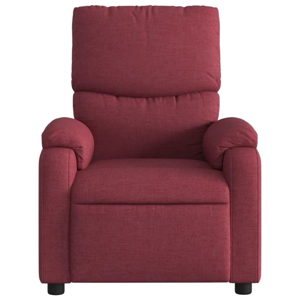 Poltrona Massaggiante | Sedia Relax Reclinabile Elettrica Rosso Vino Tessuto