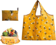 Borse da Spesa Pieghevoli Reutilizzabili Borsa da Spesa Portatile Ecowalletta Dura alla Lavatura per Spesa Viaggi Escursioni 52 x 40 cm Giallo