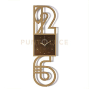 orologio da parete di design neville Oro laccato/caramello industrial in Ferro 20x70h cm