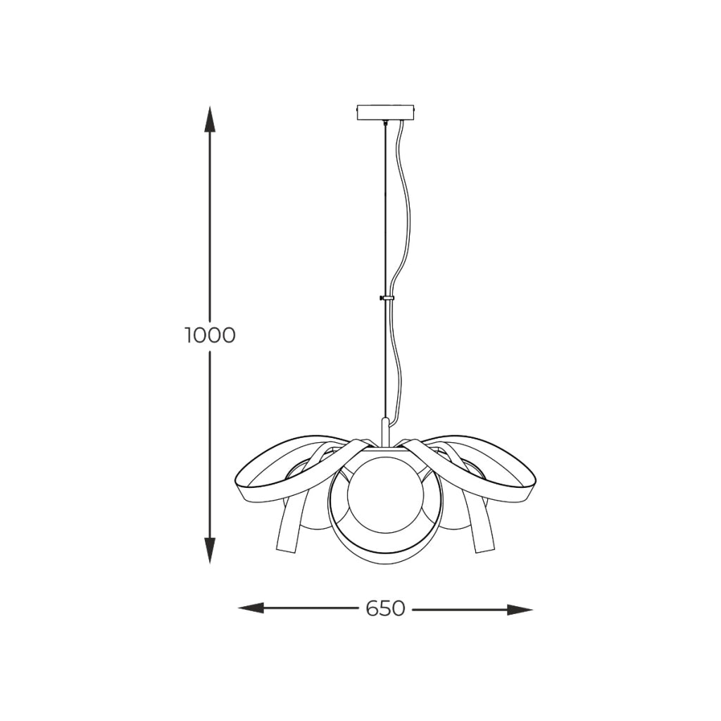 Lampadario sfere NELA Zuma Line 4xE14 nero oro Ø65