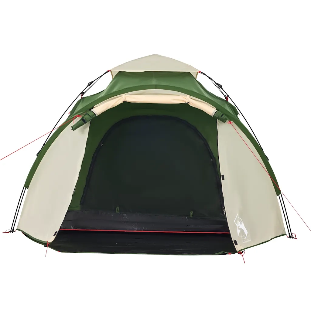 Tenda a Cupola da Campeggio 3 Persone-Tenda per Escursionismo Verde a Rilascio Rapido 142387