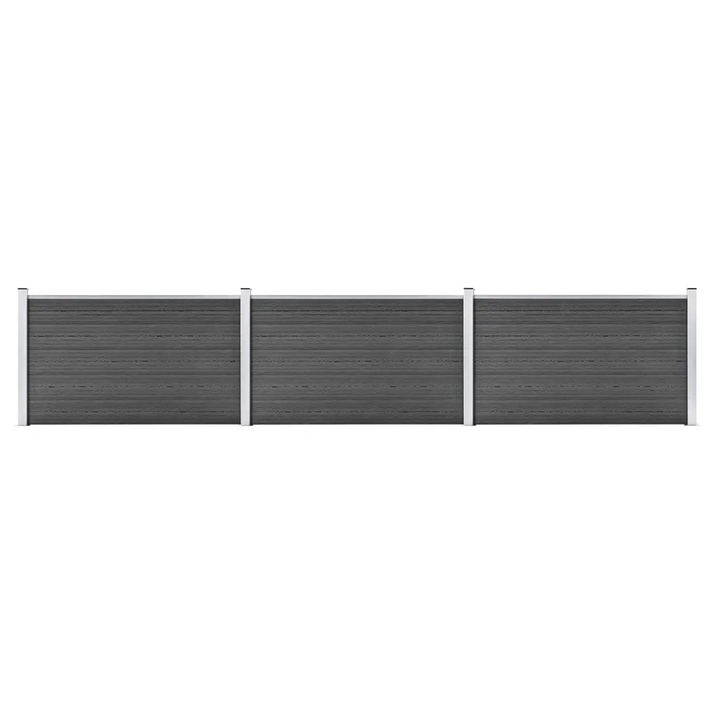 Set Pannelli di Recinzione in WPC 526x105 cm Nero   cod mxl 18219