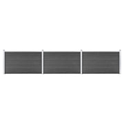 Set Pannelli di Recinzione in WPC 526x105 cm Nero   cod mxl 18219