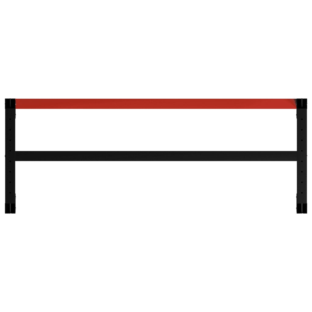 Telaio per Banco da Lavoro in Metallo 150x57x79 cm Nero e Rosso 147929