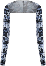 Schiaccia caldo per donna con manica a manopola, confortevole e respirante, anti-UV, coprispalla rinfrescante per donna con protezione solare - Camouflage grigio chiaro