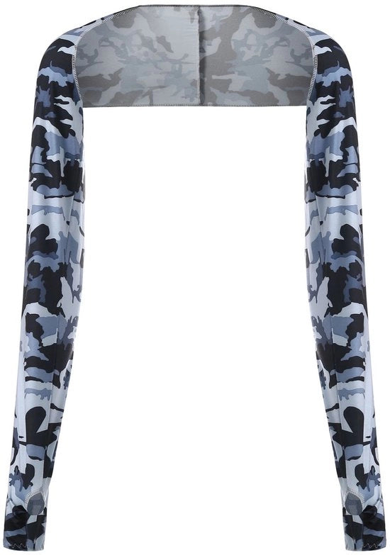 Schiaccia caldo per donna con manica a manopola, confortevole e respirante, anti-UV, coprispalla rinfrescante per donna con protezione solare - Camouflage grigio chiaro
