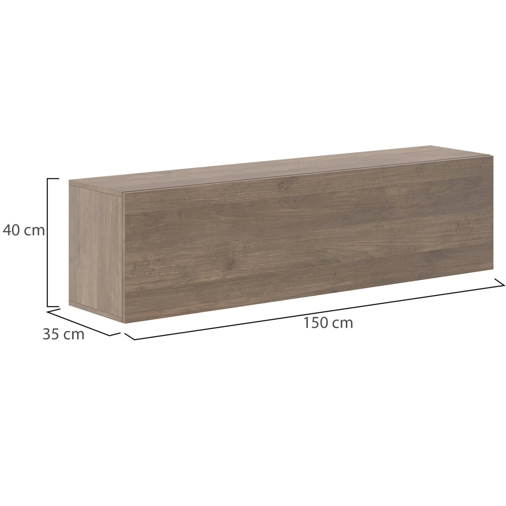Laghetto, Mobile Pensile Modulabile, 150x40h cm Marrone Noce