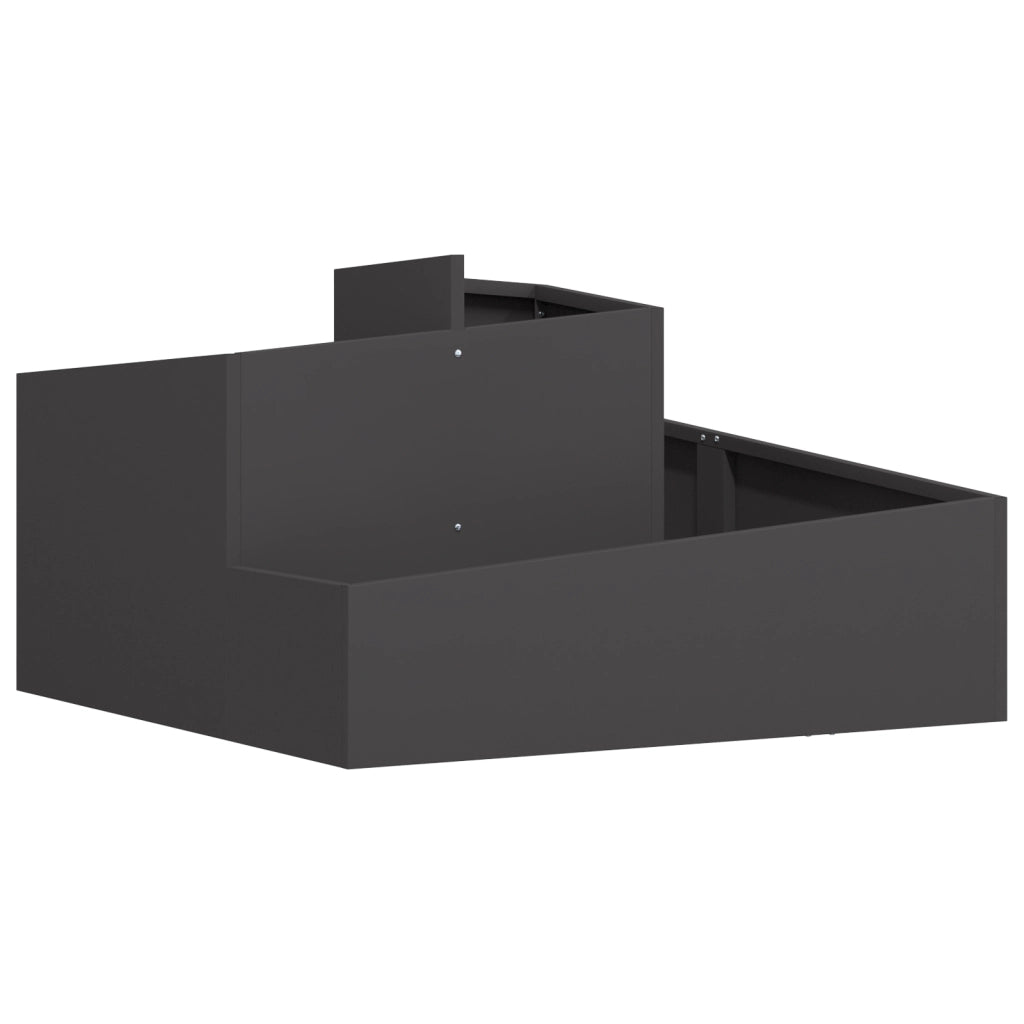 Fioriera Nera 80x80x50 cm Acciaio Laminato a Freddo