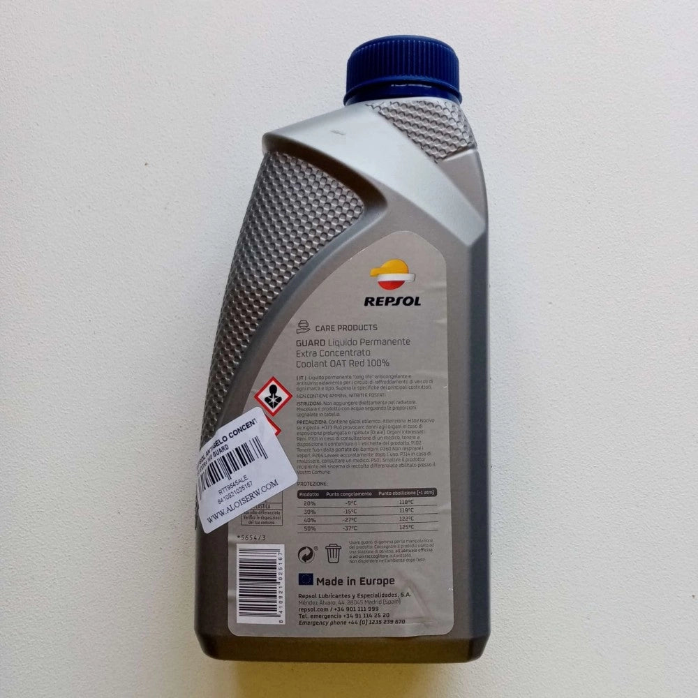 Repsol 1kg liquido antigelo rosso extra refrigerante permanente concentrato