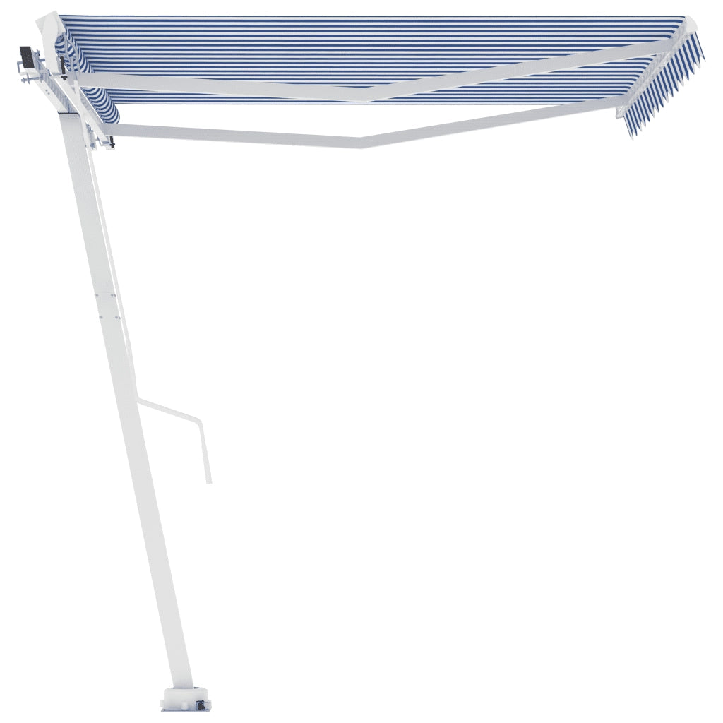 Tenda da Sole Manuale Autoportante 300x250 cm Blu e Bianca 3069496