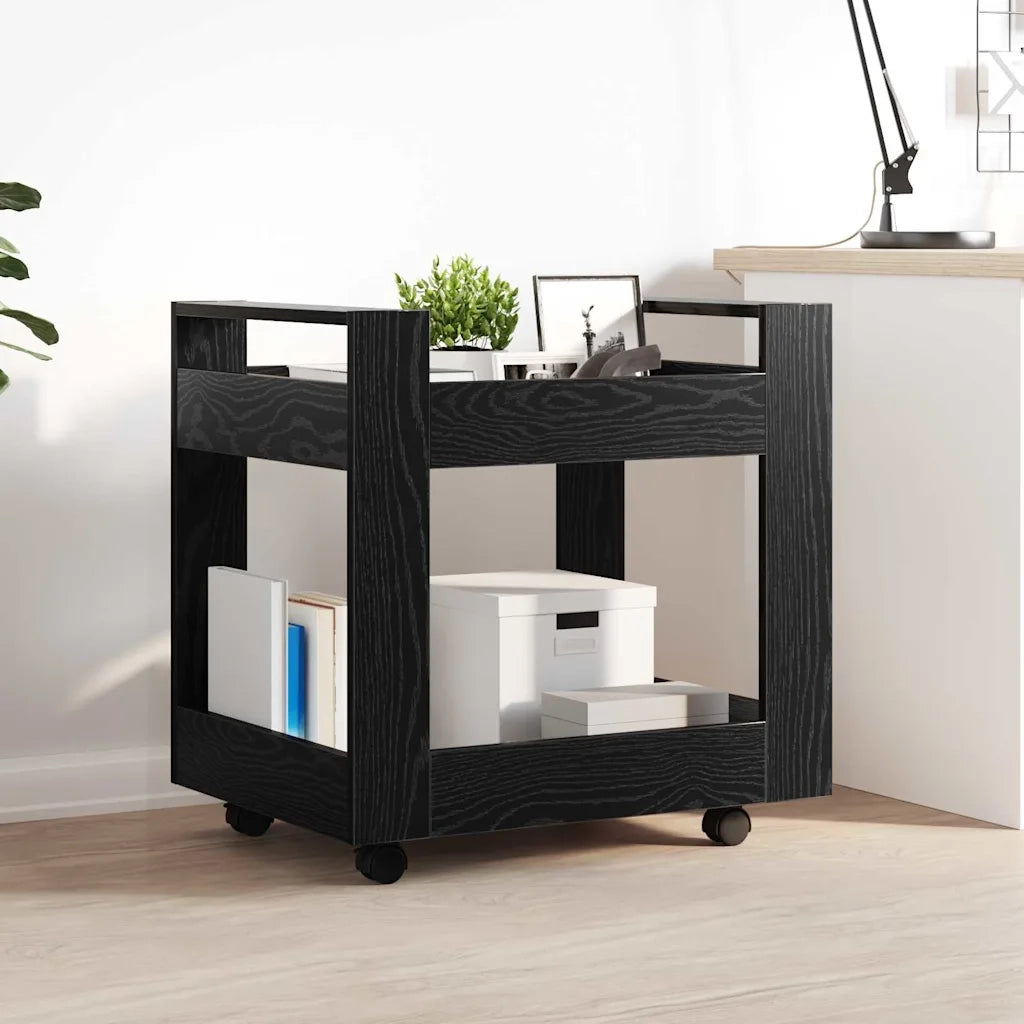 Carrello da Scrivania Rovere Nero 60 x 45 x 60 cm CFW7004081