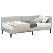 Letto singolo | Letto per adulti | Struttura Letto Angolare con Materasso 2 pcs Grigio chiaro