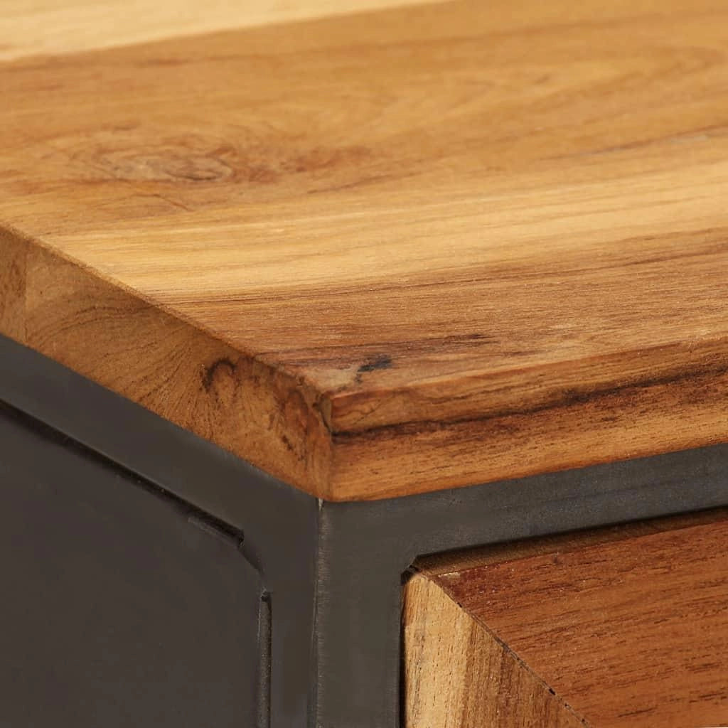 Credenza buffet consolle mobile contenitore in teak riciclato e acciaio 70 cm marrone 4402120